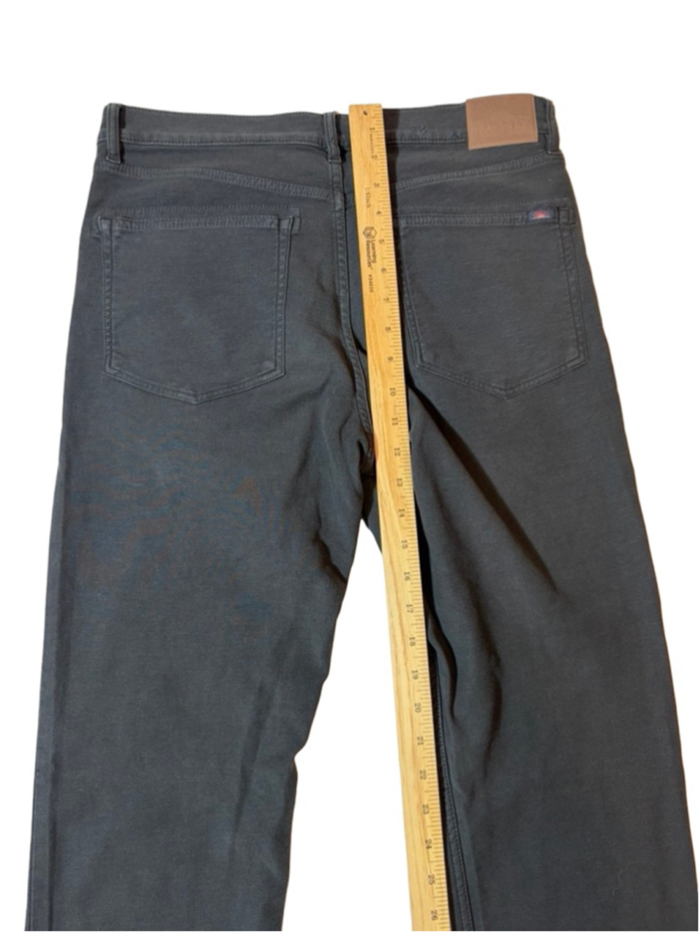 Faherty Black Stretch Jeans Slim Straight Organic Cotton Blend Pants Size 32x32 - Picture 7 of 8